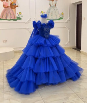 Guchi Multilayered Ball Dress in Royal Blue