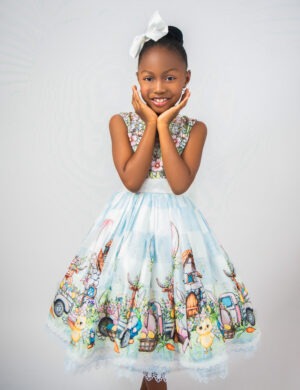 Bloom Dupioni Silk Dress (In Blue)