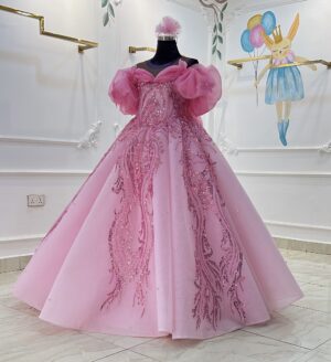 Arin Frozen Princess Ball Dress (Pink)