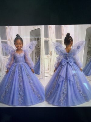 Arin Ball Dress In Biro Blue
