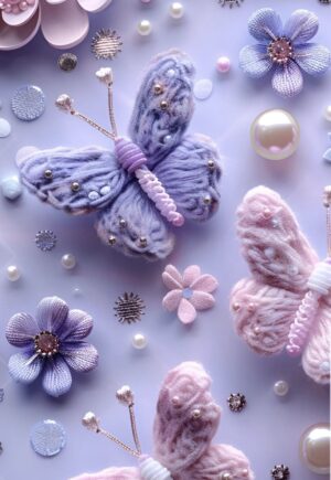 3D Lilac Butterfly Cotton Dress